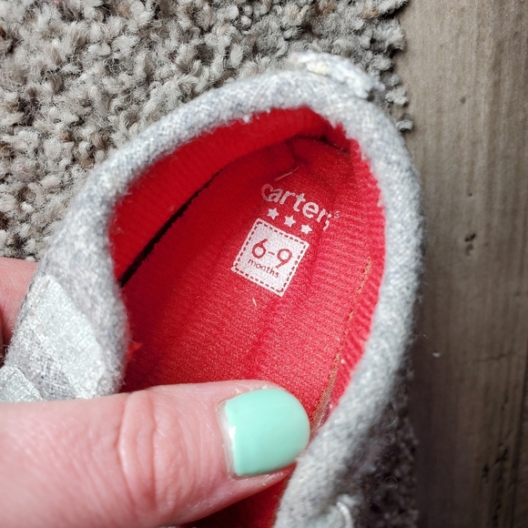 Carter's Baby Boy Size 6-9 Months Gray Multi-Strap Sneakers - Picture 2 of 11